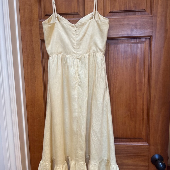 Reformation yellow midi linen dress size 4 🎉 - Picture 2 of 5